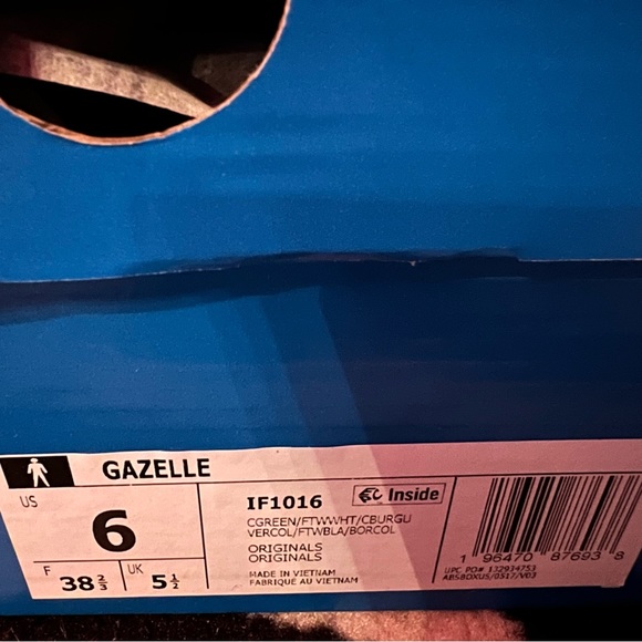 NWT Adidas Gazelle Originals Sneakers Collegiate Green Gum Sz Men 6/Women 7 - Picture 14 of 16